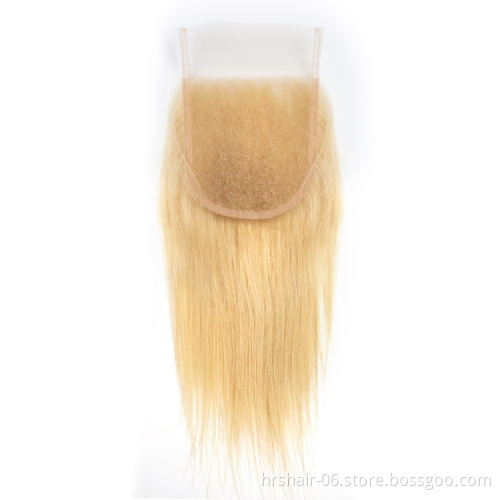 613 Virgin Hair Bundles With Closure Cuticle Aligned Raw Blond Hair Wholesale Bundle Virgin Hair Vendor
